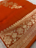 Premium Crepe Georgette Saree🧡