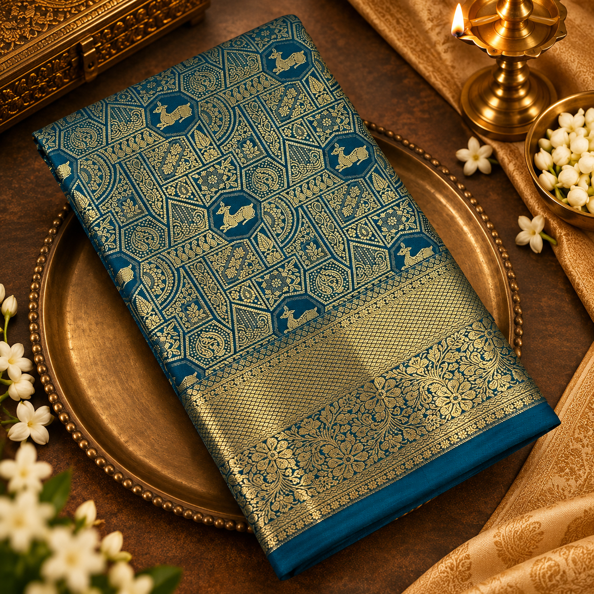 Premium Bridal Semi Kanchipuram Silk Saree - 901998