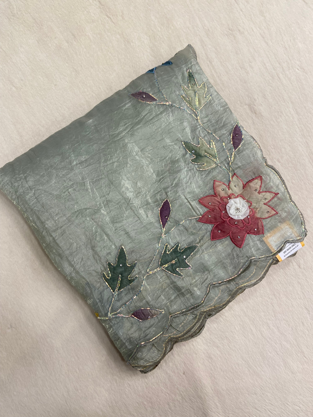 Pure paper crush organza saree