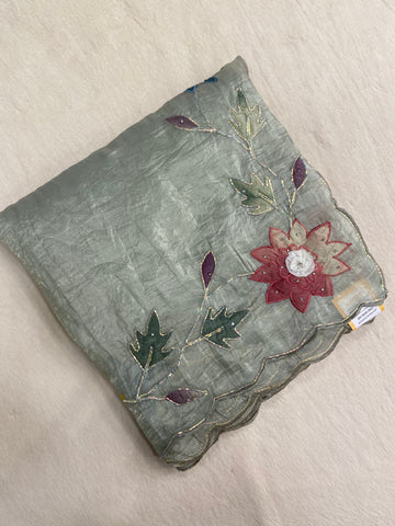 Pure paper crush organza saree