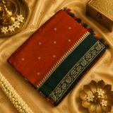 Premium Quality Tussar Saree in Paithani Weaves With Satin Border