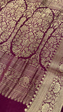 Premium Semi Mysore Silk Saree Brocade Design (Wine)- 902139