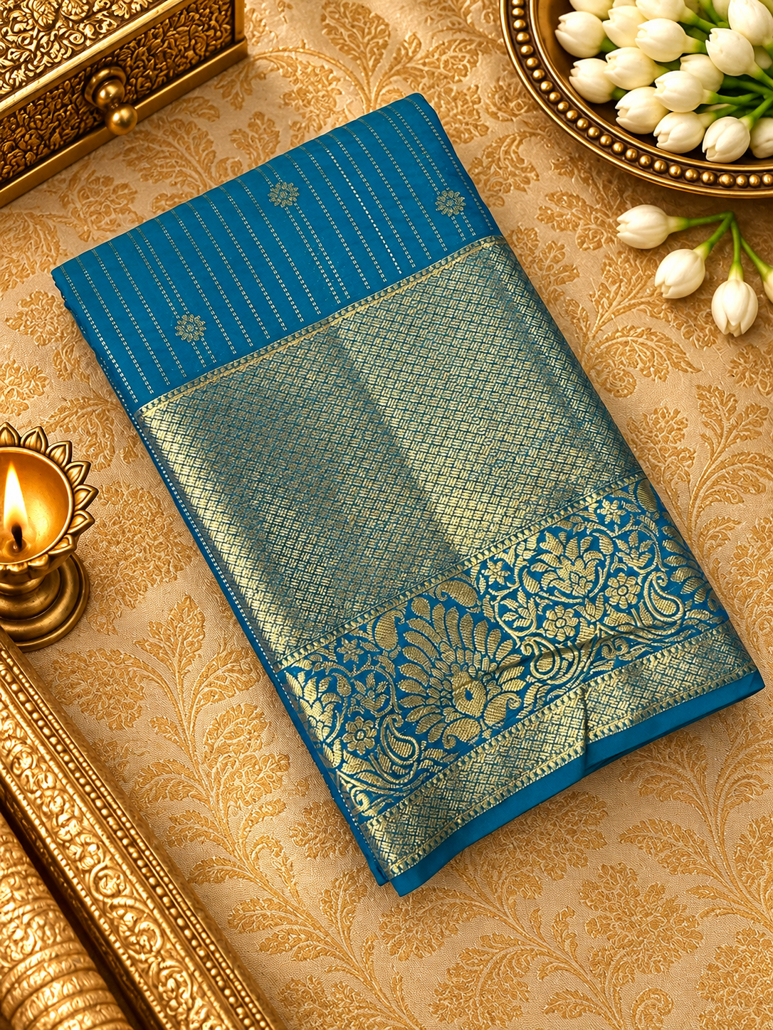 Premium Bridal Semi Kanchipuram Silk Saree - RF1303