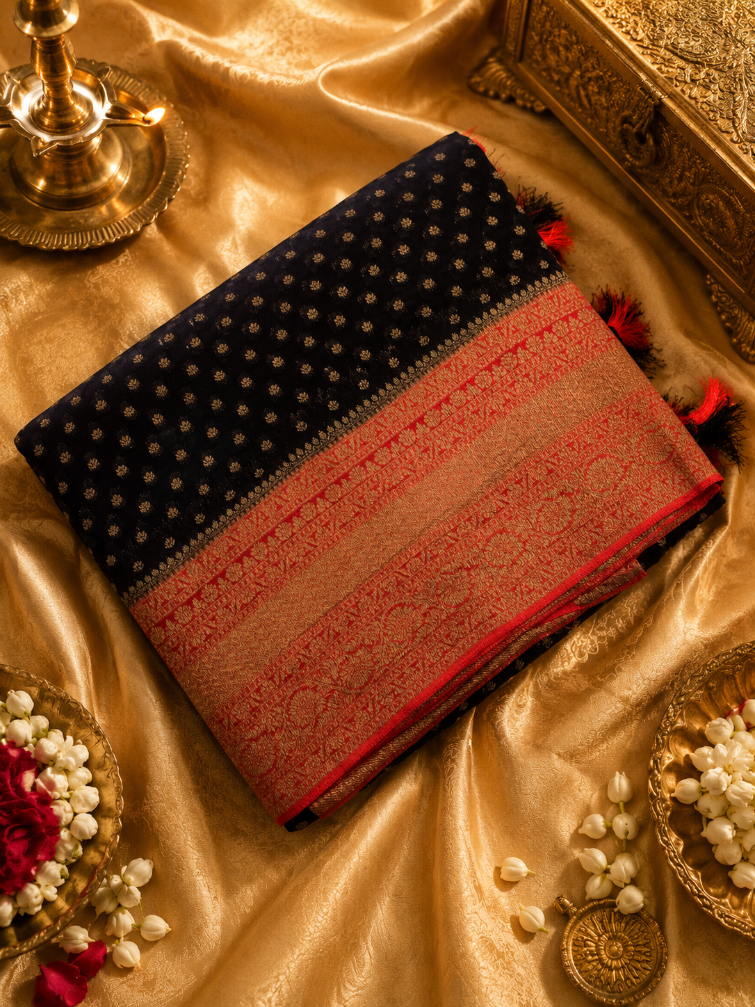 Pure replica in Banarasi crepe khaddi saree