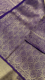Premium Bridal Semi Tissue Kanjeevaram Silk Saree💜