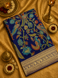 Premium Banarasi Crepe Kalamkari Saree💙
