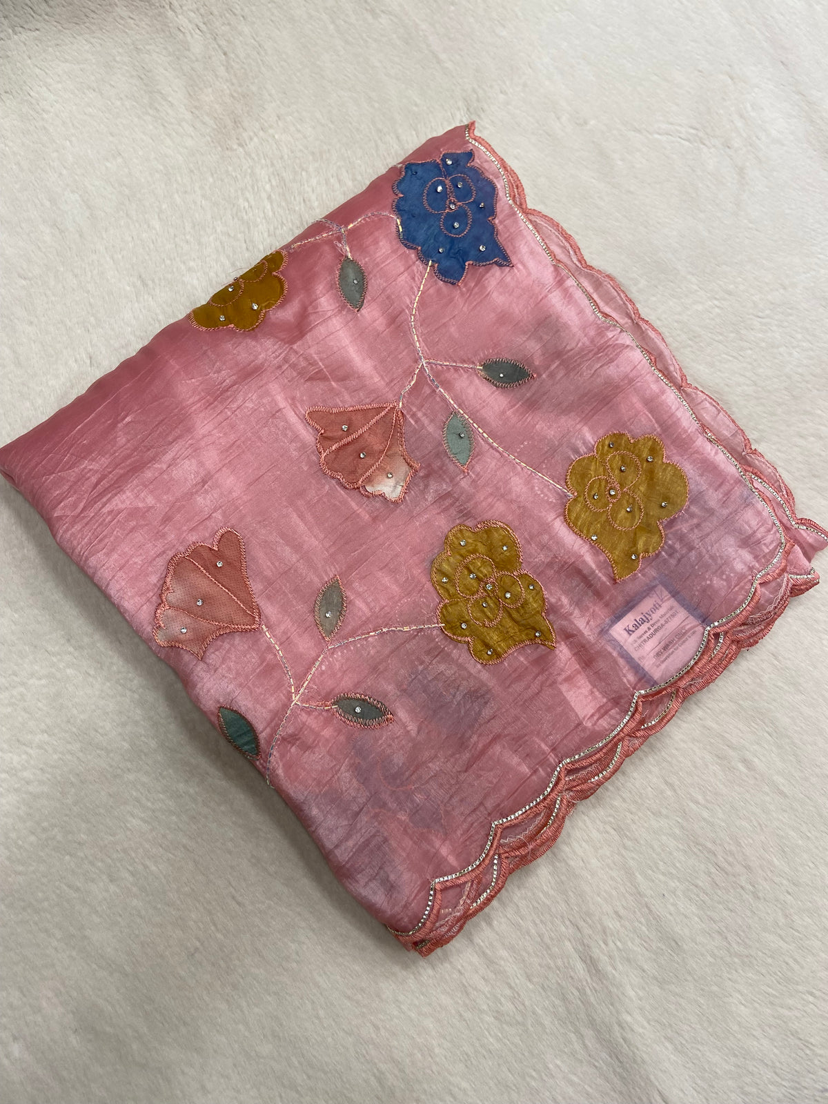 Pure paper crush organza saree