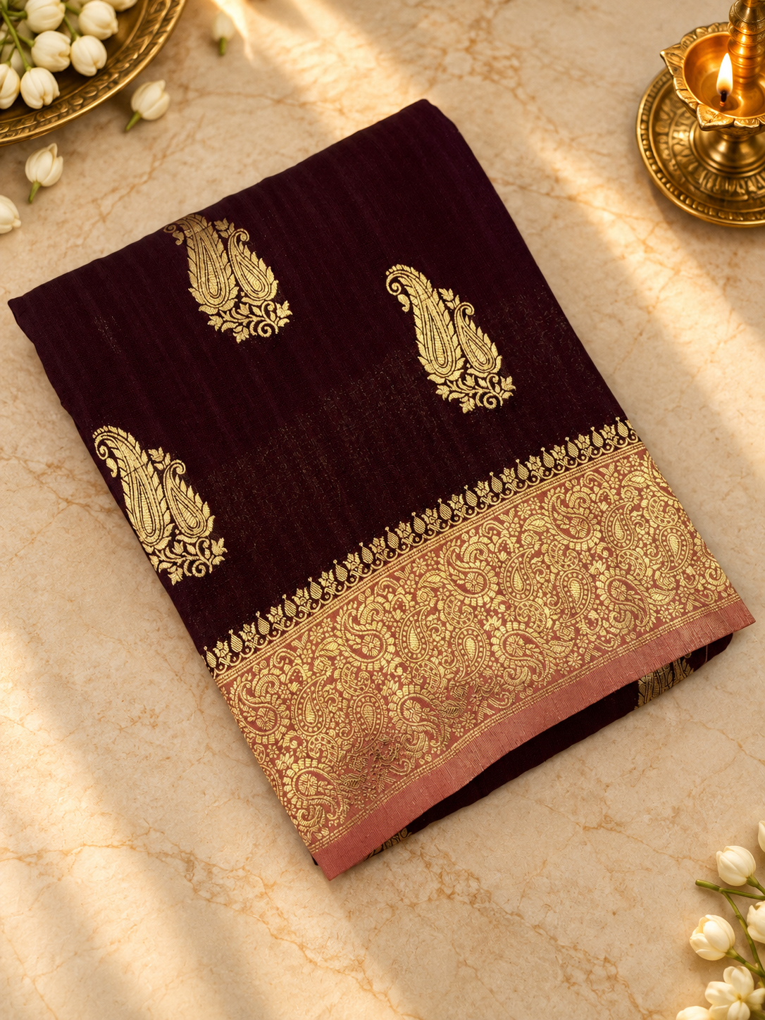 Premium Antique Zari Georgette Saree - 902773