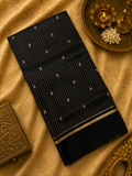 Pure Mix Crepe Mysore Silk Saree  (Black)