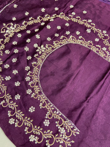 Half mix Kanjeevaram silk saree with pure hand katdana work blouse and double blouse