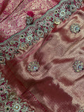 Pure handwork tissue kanjeevaram saree with dupatta