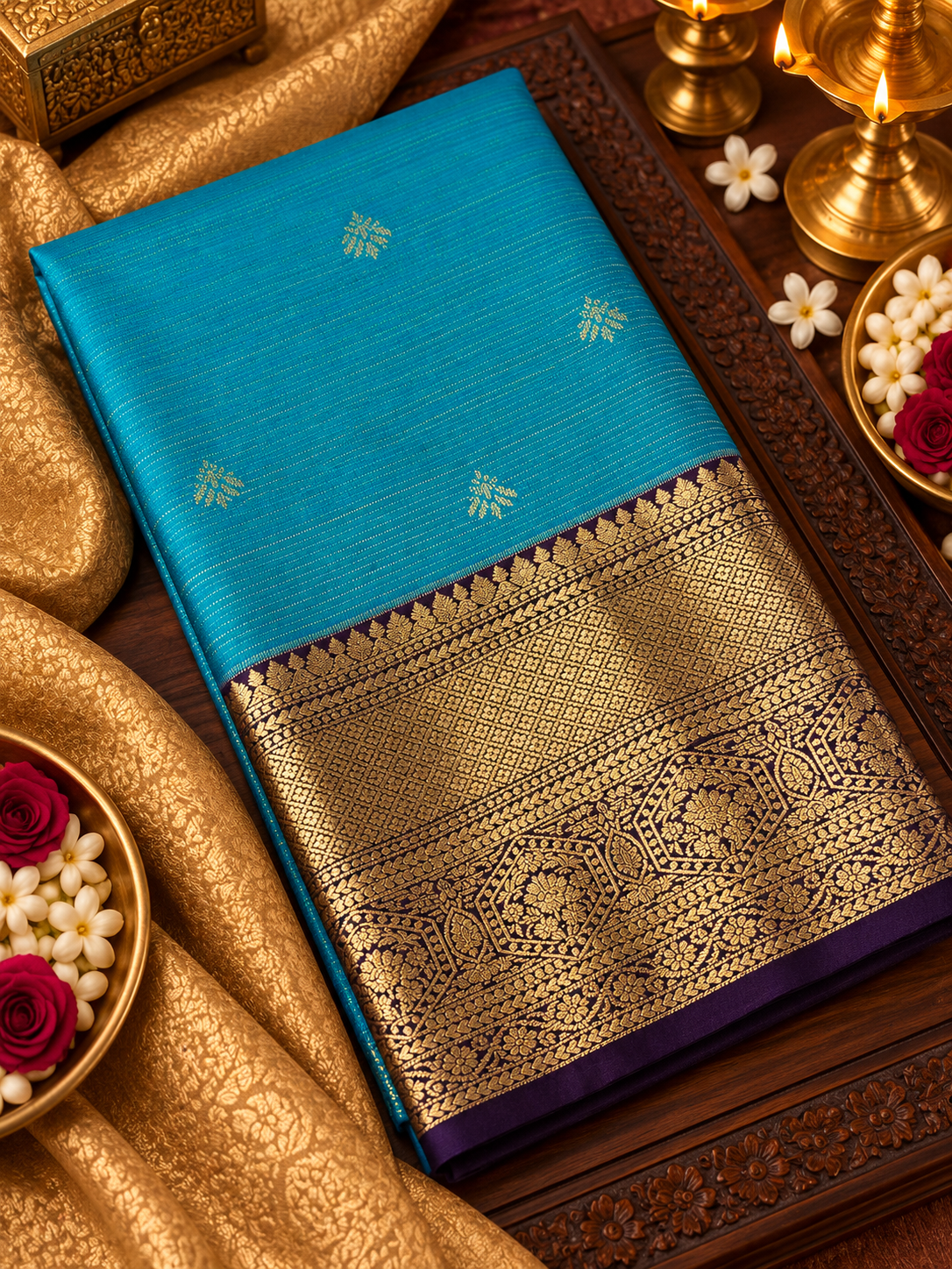 Premium Bridal Semi Kanchipuram Silk Saree - RF1312
