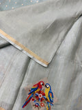 Pure Raw Silk Saree With Embroidery