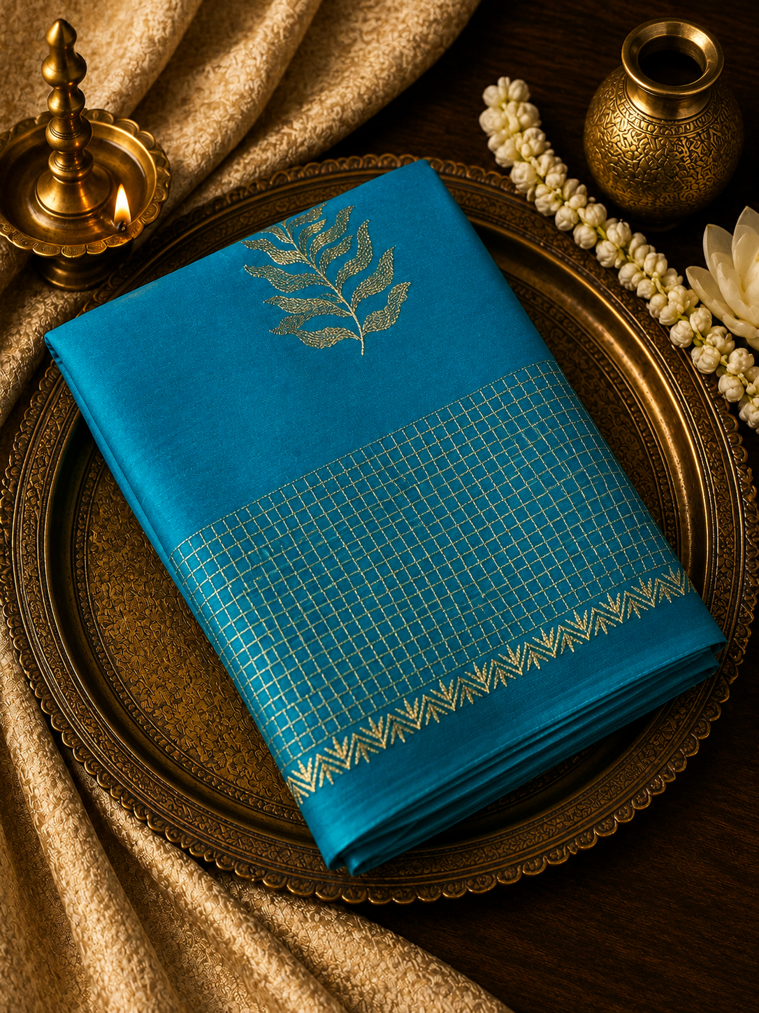 Russian Silk Saree With Embroidery