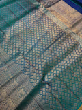 Pure 1G zari handloom Kanjeevaram Silk Saree- Silk mark certified- PS2404 Peacock blue