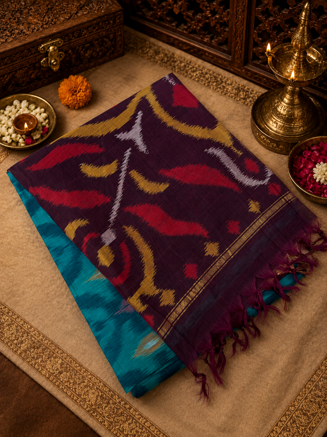 Pure Pochampally Cotton Silk Saree