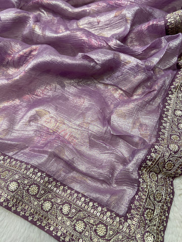 Premium Crush Organza Saree