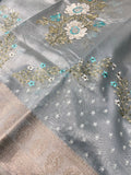 Premium Tissue Organza Saree With Embroidery - 902346