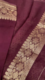 Premium Crepe Georgette Saree (wine)