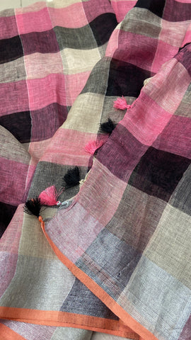 Pure Linen Cotton Saree