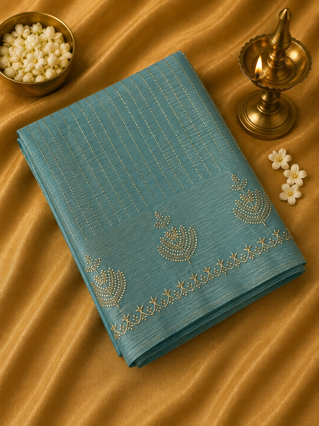 Russian Silk Saree With Embroidery
