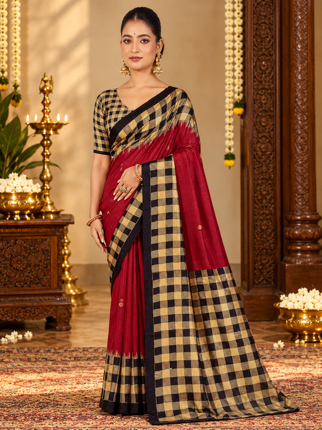 Premium Semi Patola Saree - 902930🖤