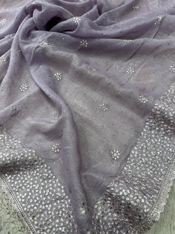 Premium Crush Organza Saree 💜