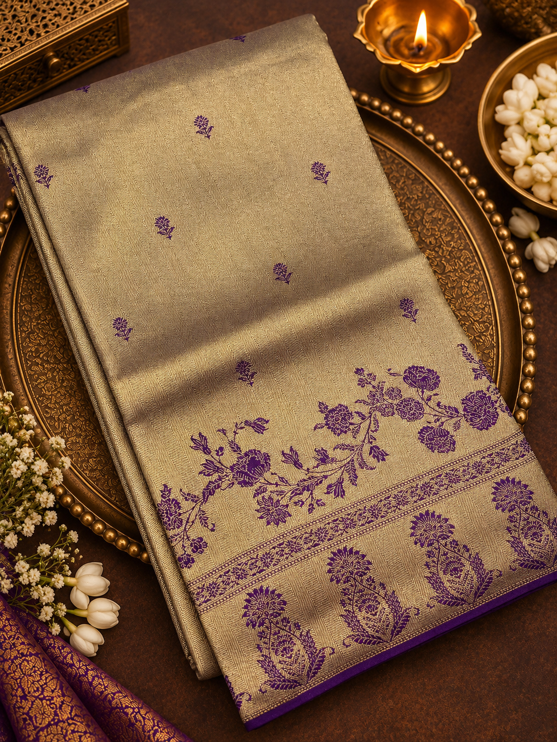 Premium Bridal Semi Tissue Kanjeevaram Silk Saree - 902648