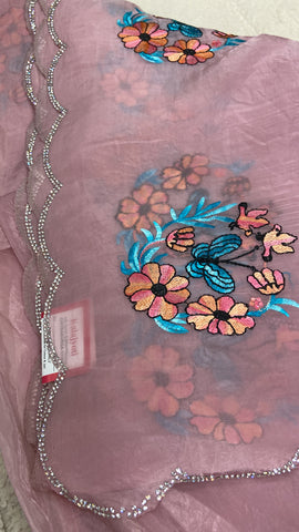 Pure Paper Crush Organza Saree