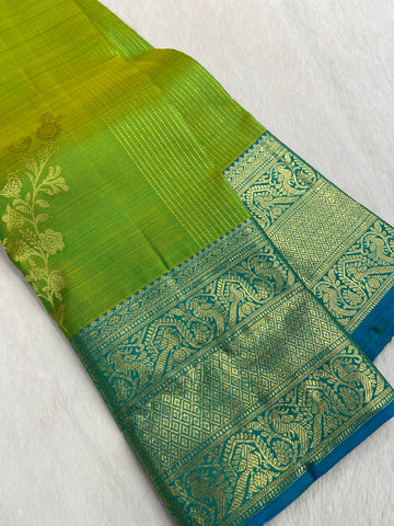 Pure 1G Zari Handloom Kanjeevaram Silk Mark Certified Saree