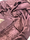 Plain body design modal silk saree with bandhini design pallu- 902263 Brown