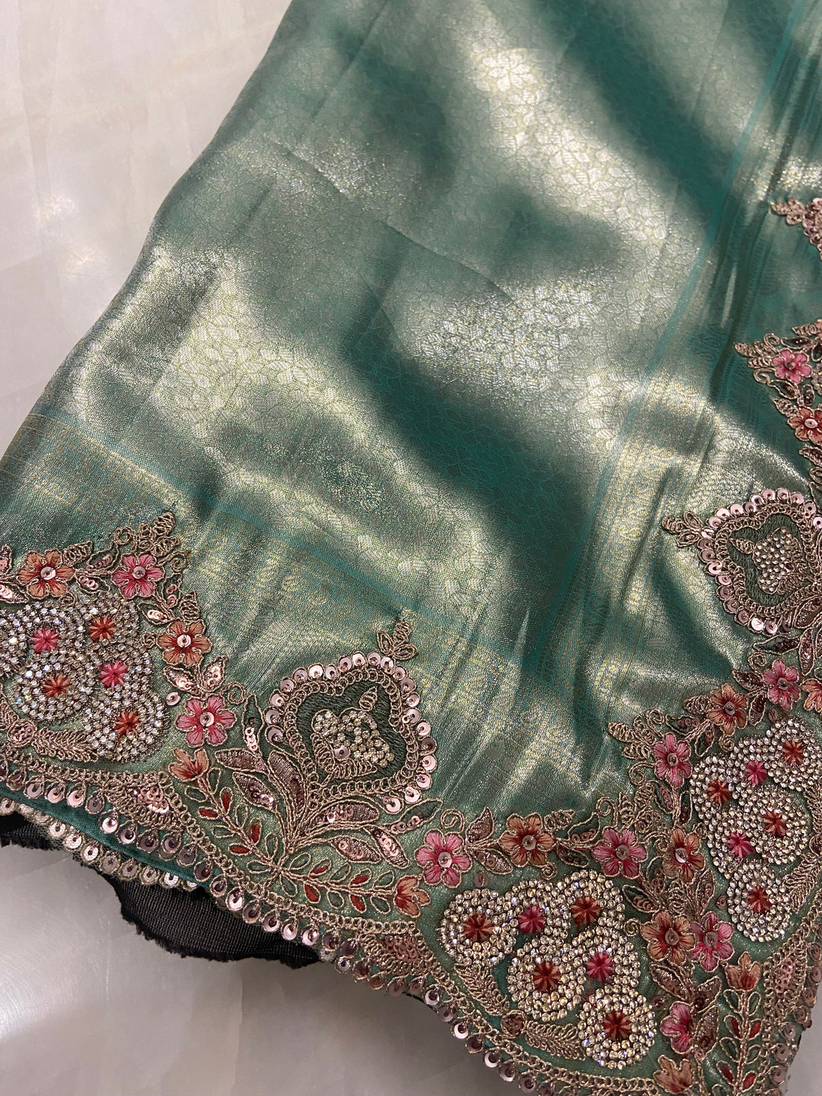 Designer Pure mix tissue silk saree