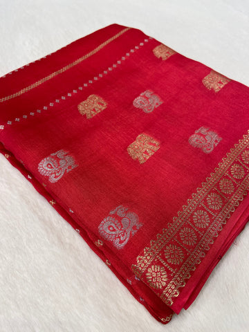 Premium Viscose Silk Saree (pink)