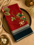 Pure Mix Printed Mysore Crepe Silk Saree