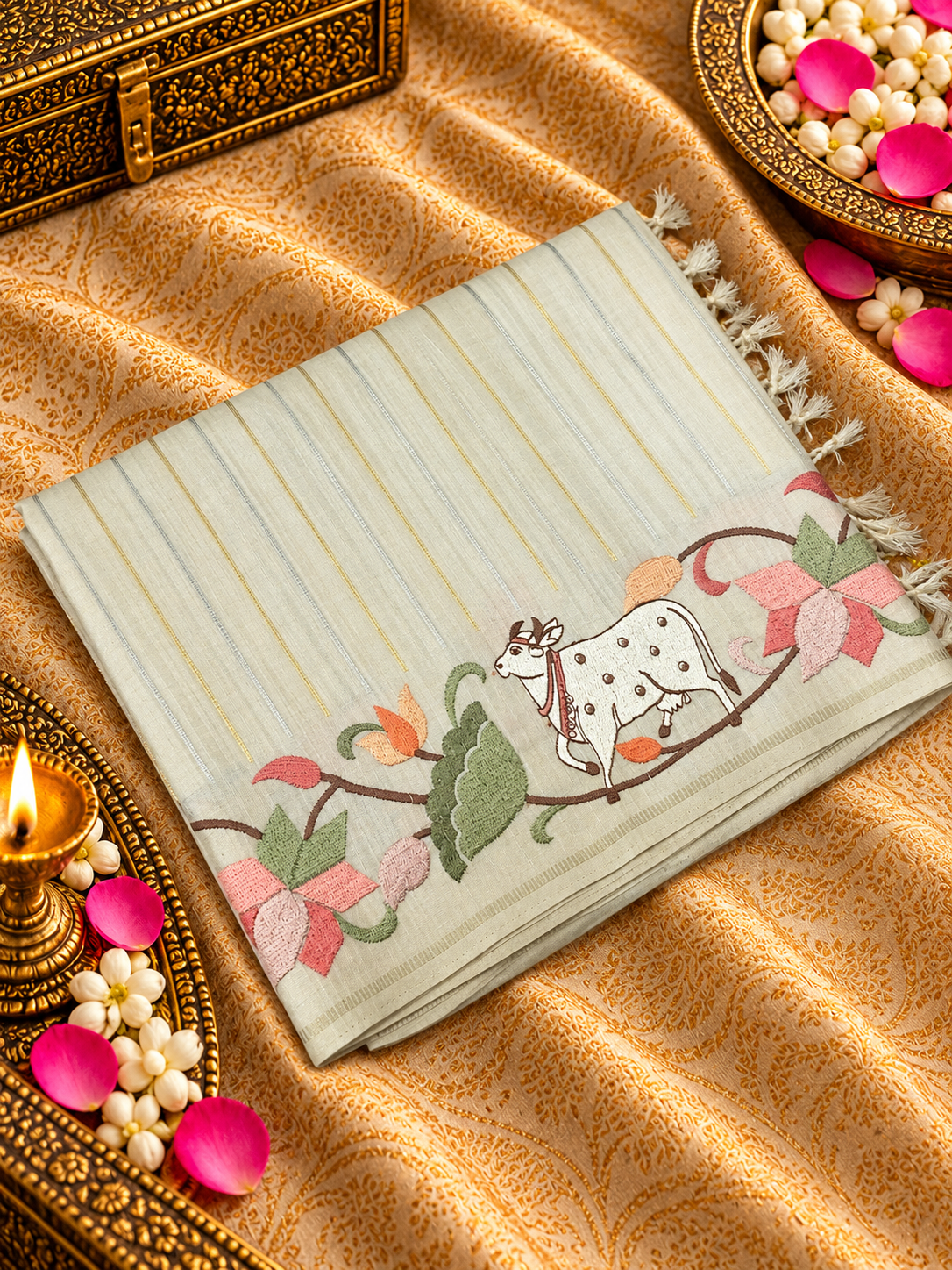Pure Tassar Saree With Embroidery - 901997