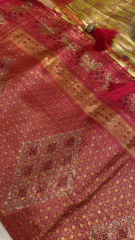 Tissue Bridal Semi Silk with Swarovski work