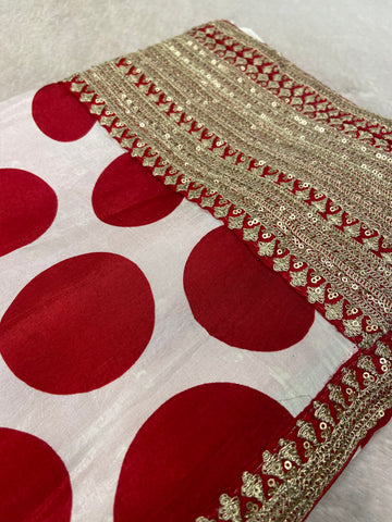 Premium Russian Silk Saree With Work