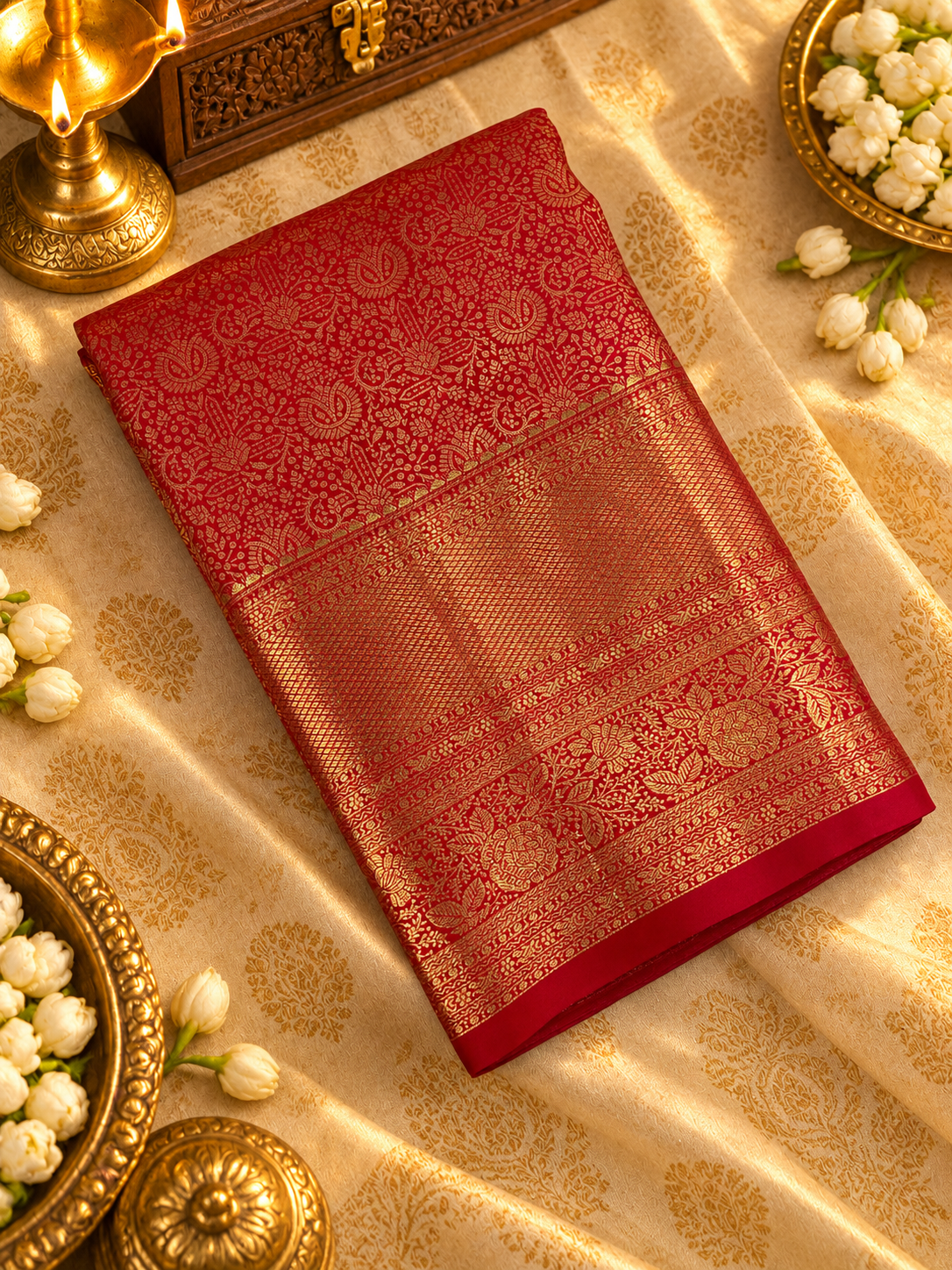 Premium Bridal Semi Kanchipuram Silk Saree - 902915