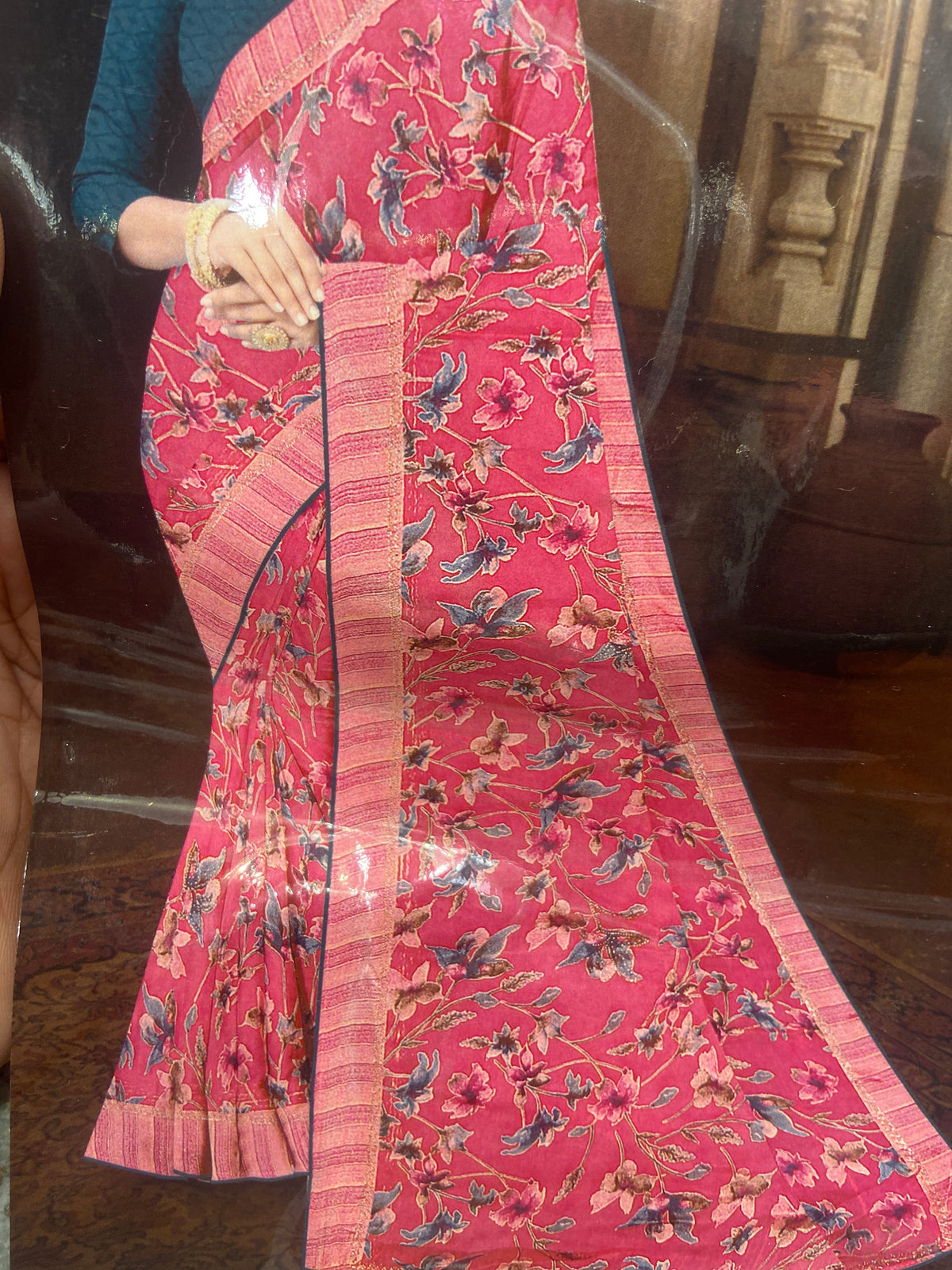 Chiffon Brasso Saree (light pink)