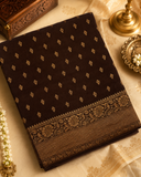 Premium Banarasi Crepe Khaddi Georgette Saree🤎