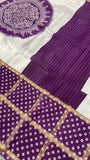 Premium Crepe Silk Saree With Bhandani Design- Purple