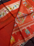 Premium Quality Tussar Saree in Paithani Weaves With Satin Border