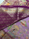 Premium Banarasi Crepe Kalamkari Saree