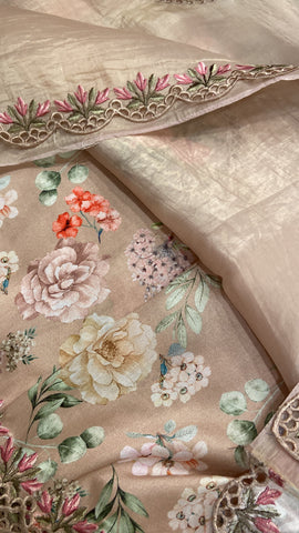 Pure paper crush organza saree 🌹