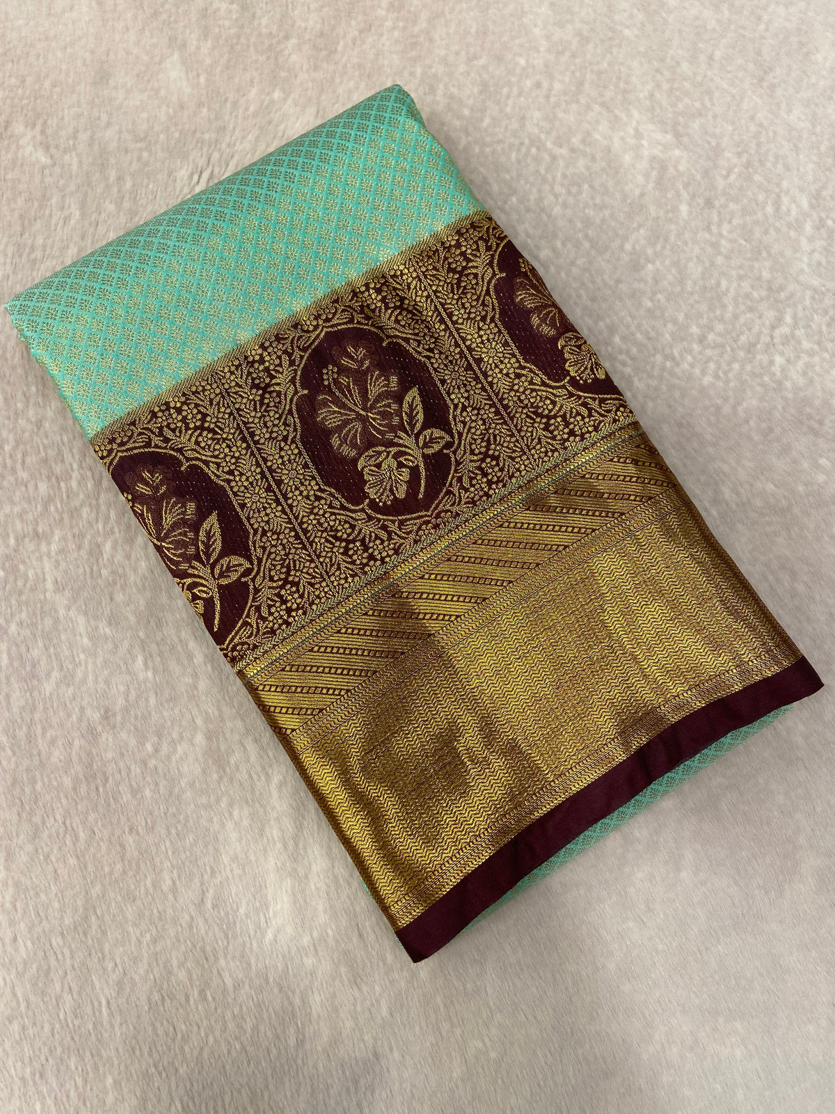 Premium Bridal Semi Kanchipuram Silk Saree🩵
