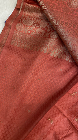 Premium Crepe Satin Silk Saree (peach)
