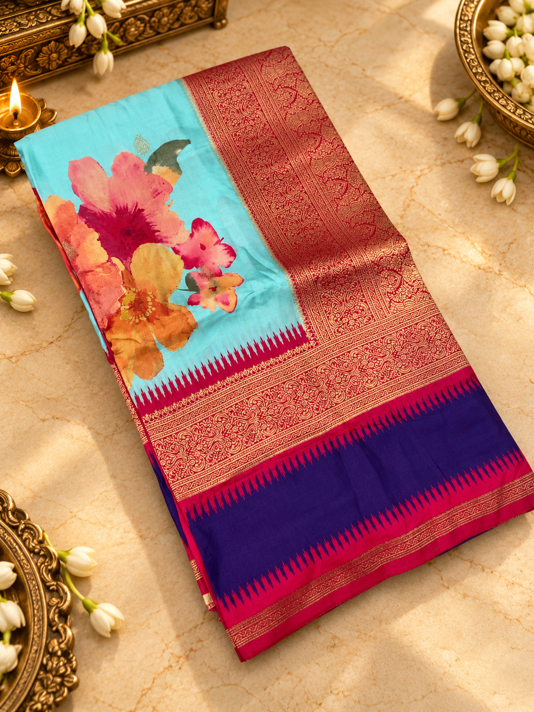 Digital Print Concept in Premium Semi Kanchipuram Silk Saree -902640