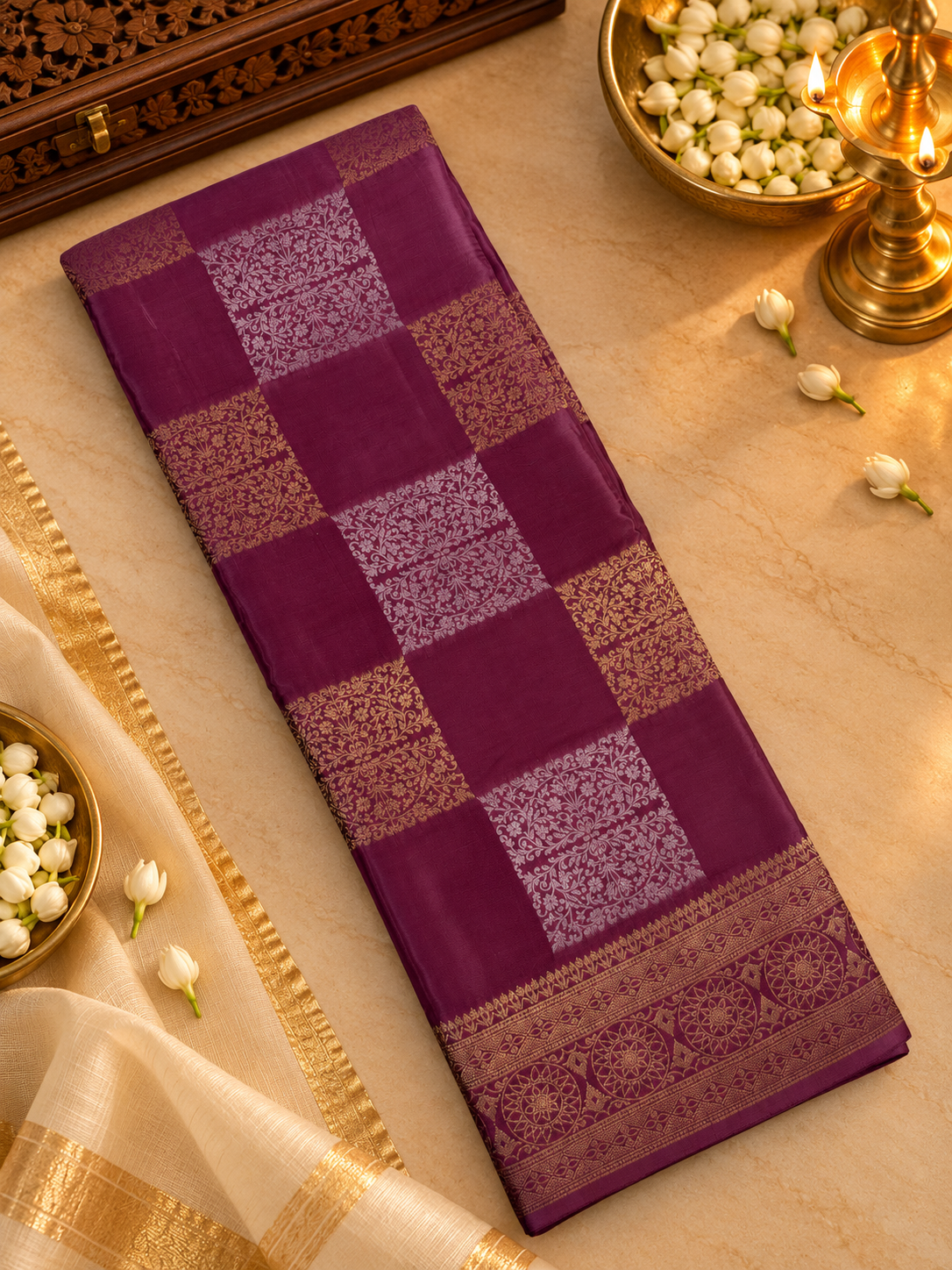 Pure Chinnon crepe Saree- 902541 Dark onion pink