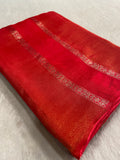 Pure Chinnon Saree- 902217 Red