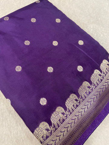Premium Crepe Satin Silk Saree💜